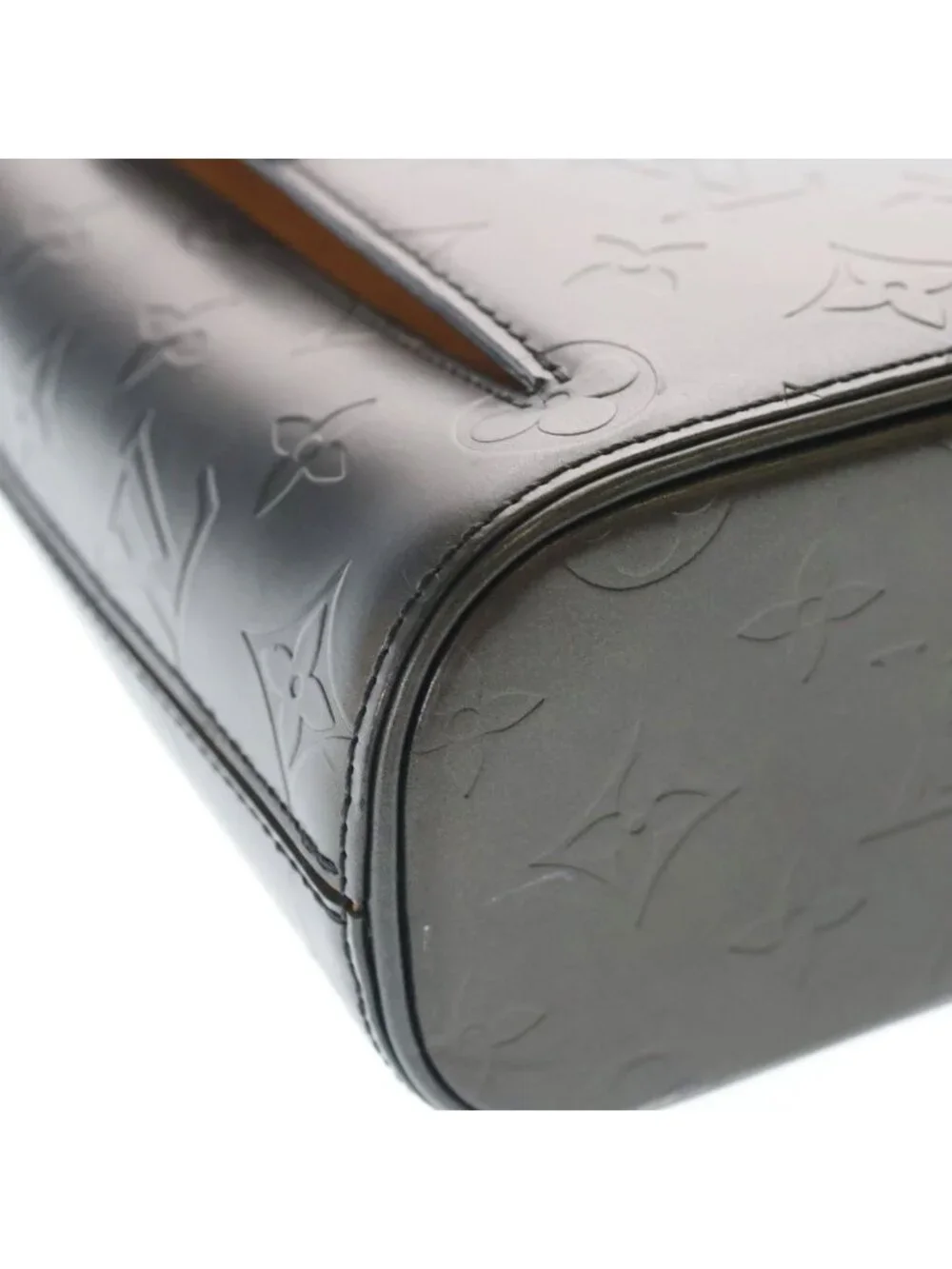 Louis Vuitton Monogram Matte Alston Shoulder Bag Metallic Gray Leather Silver